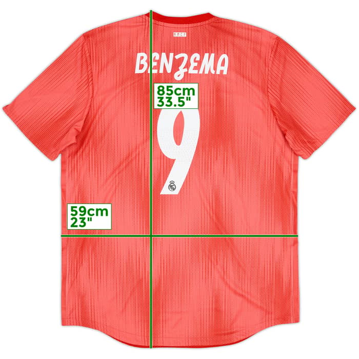 2018-19 Real Madrid Authentic Third Shirt Benzema #9 - 9/10 - (XL)