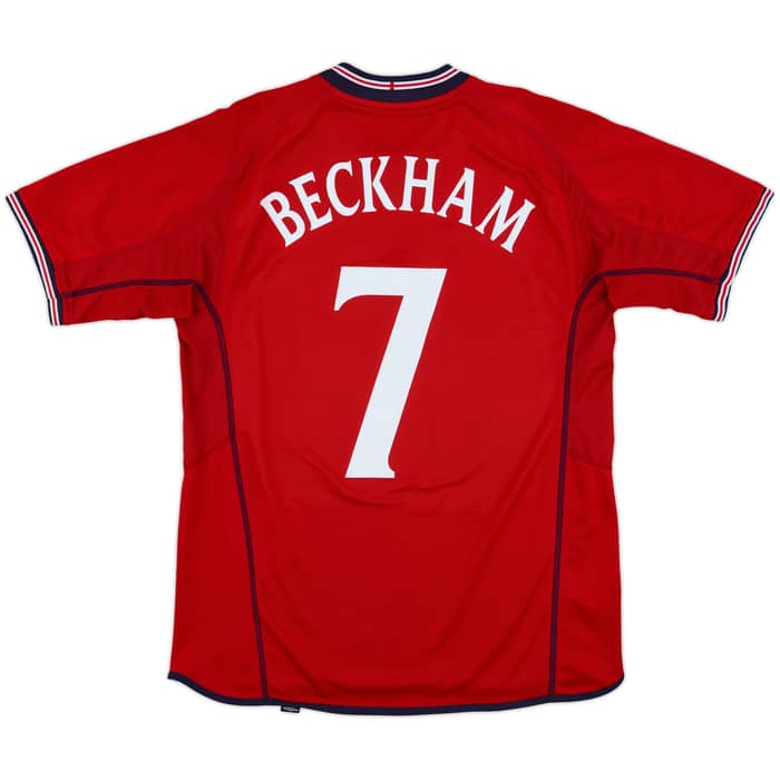 2002-04 England Away Shirt Beckham #7 - 7/10 - (L)