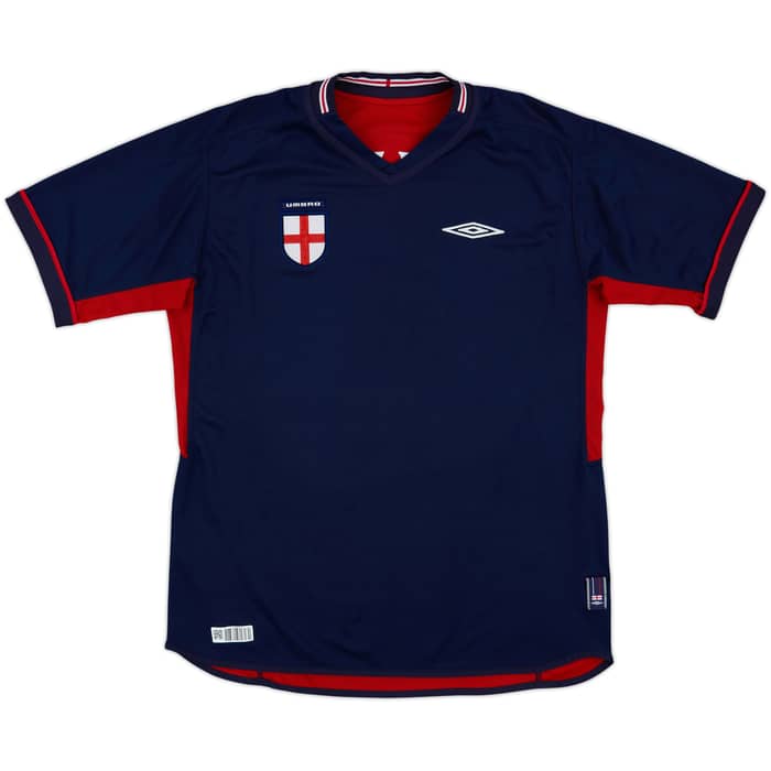 2002-04 England Away Shirt Beckham #7 - 7/10 - (L)