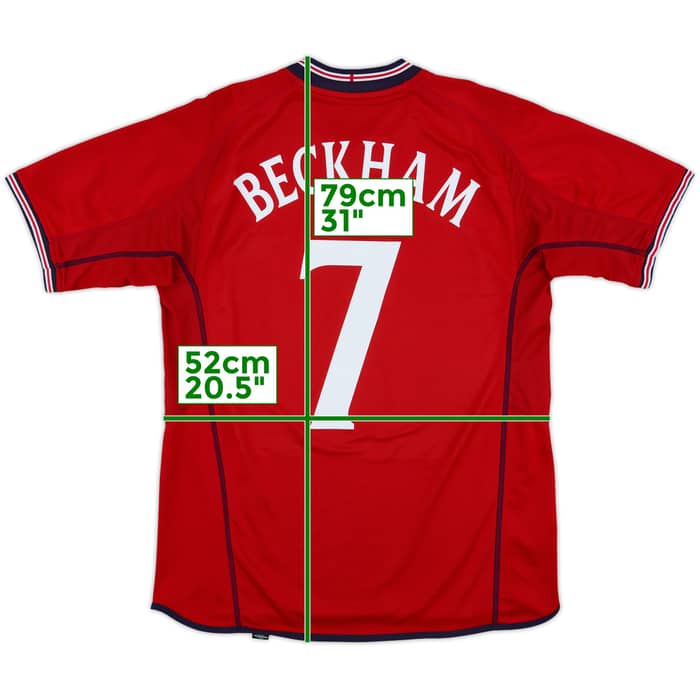 2002-04 England Away Shirt Beckham #7 - 7/10 - (L)