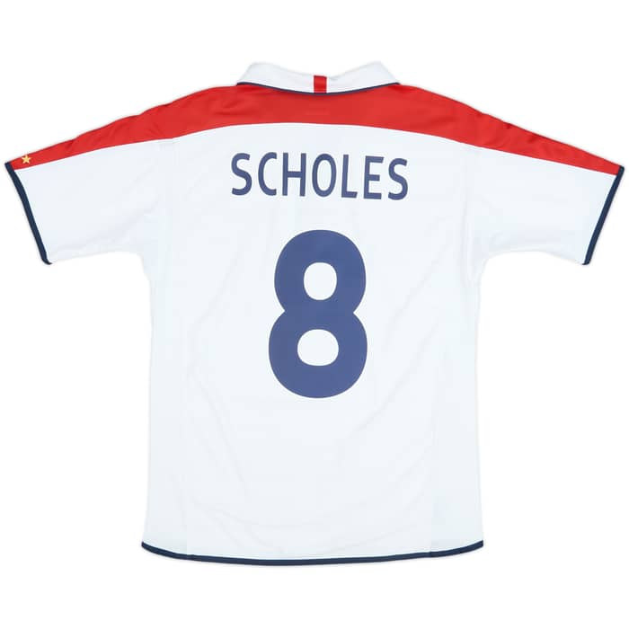 2003-05 England Home Shirt Scholes #8 - 6/10 - (M)