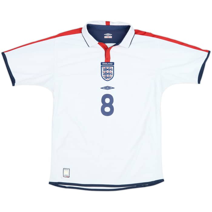 2003-05 England Home Shirt Scholes #8 - 6/10 - (M)