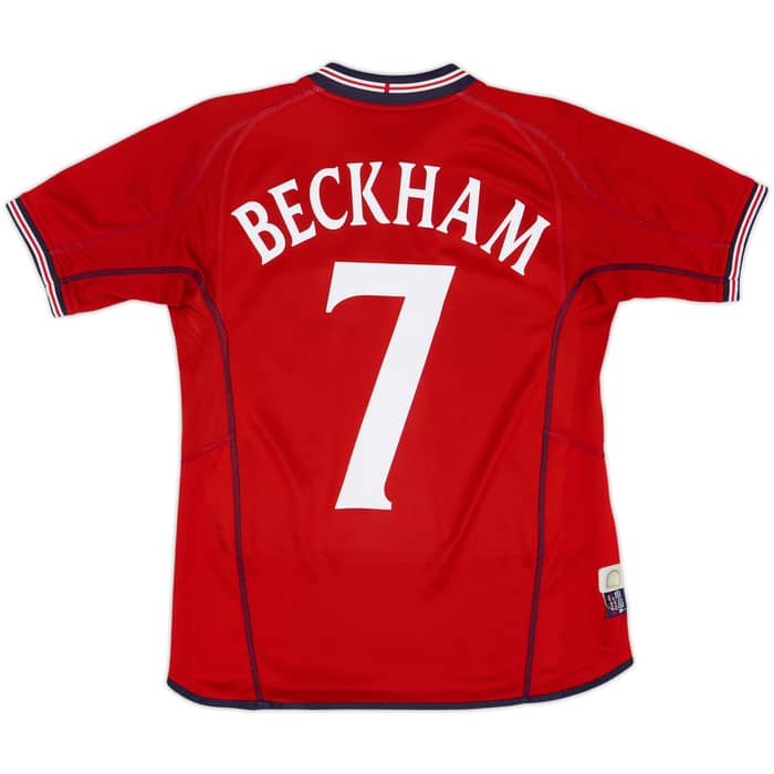 2002-04 England Away Shirt Beckham #7 - 8/10 - (XL.Boys)