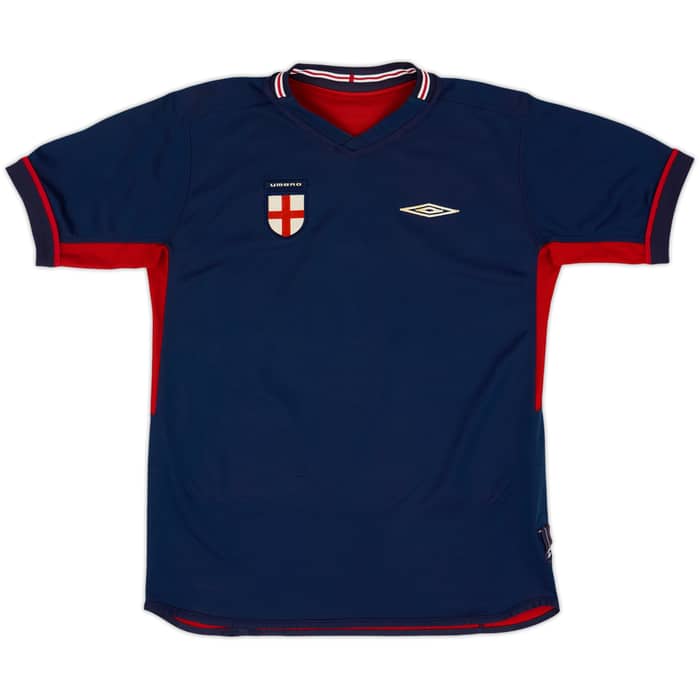 2002-04 England Away Shirt Beckham #7 - 8/10 - (XL.Boys)