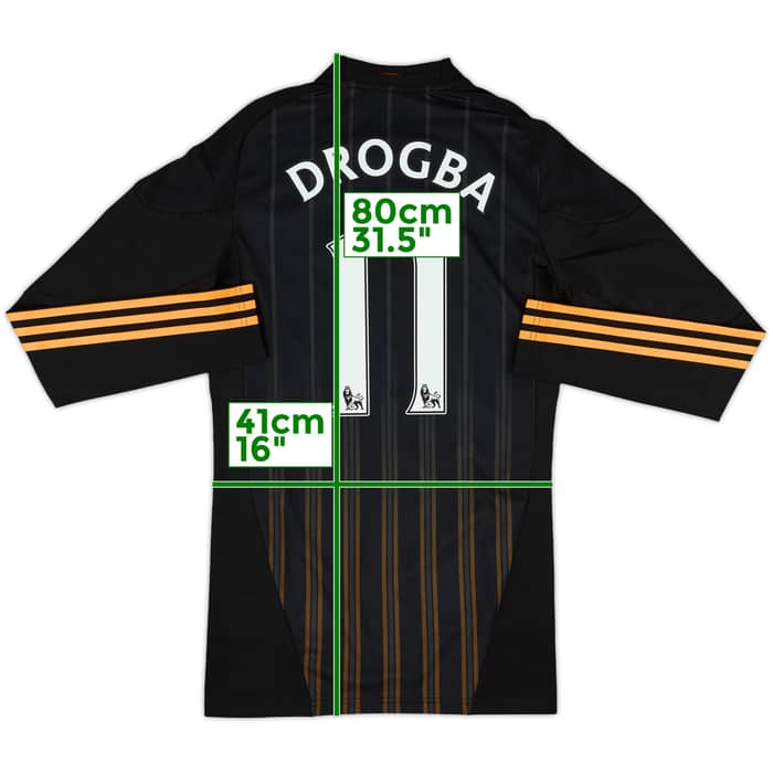 2010-11 Chelsea Player Issue Techfit Away L/S Shirt Drogba #11 - 9/10 - (S)