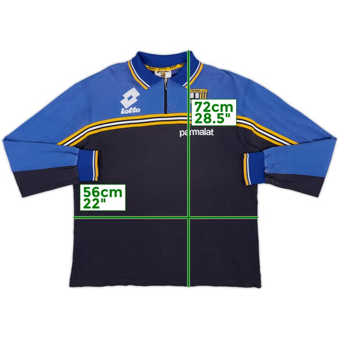 1998-99 Parma Lotto 1/4 Zip L/S Polo Shirt - 7/10 - (L)