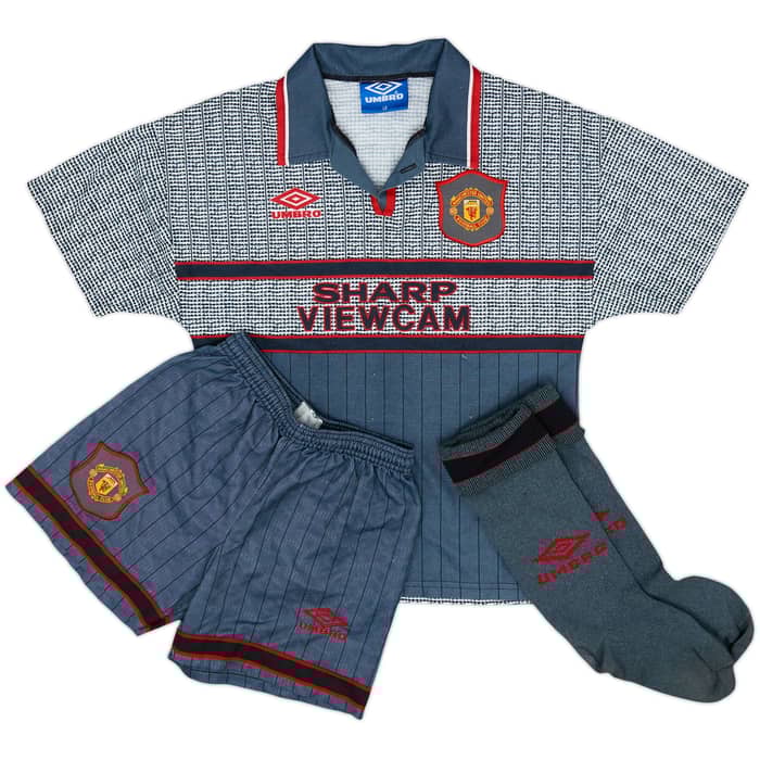 1995-96 Manchester United Away Full Kit - 7/10 - (L.Boys)