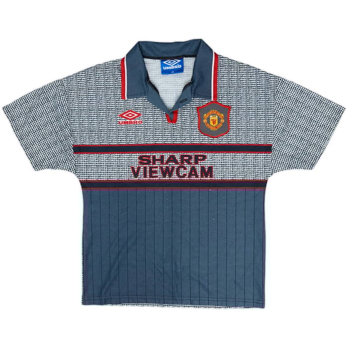 1995-96 Manchester United Away Full Kit - 7/10 - (L.Boys)