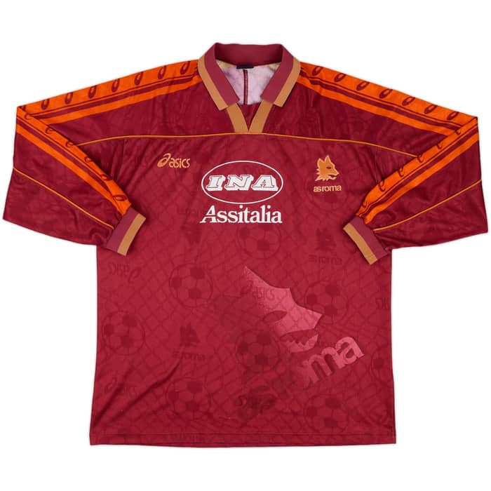 1995-96 Roma Match Issue Home L/S Shirt Aldair #5