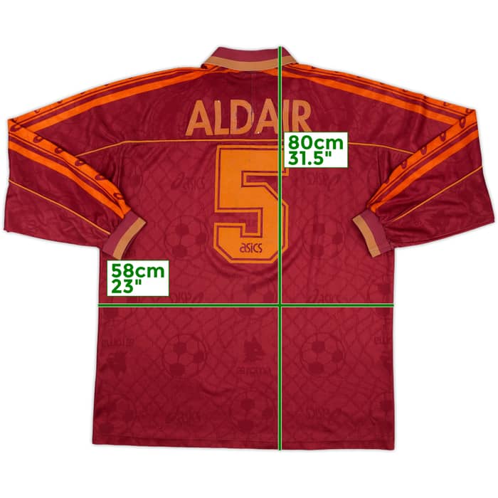 1995-96 Roma Match Issue Home L/S Shirt Aldair #5