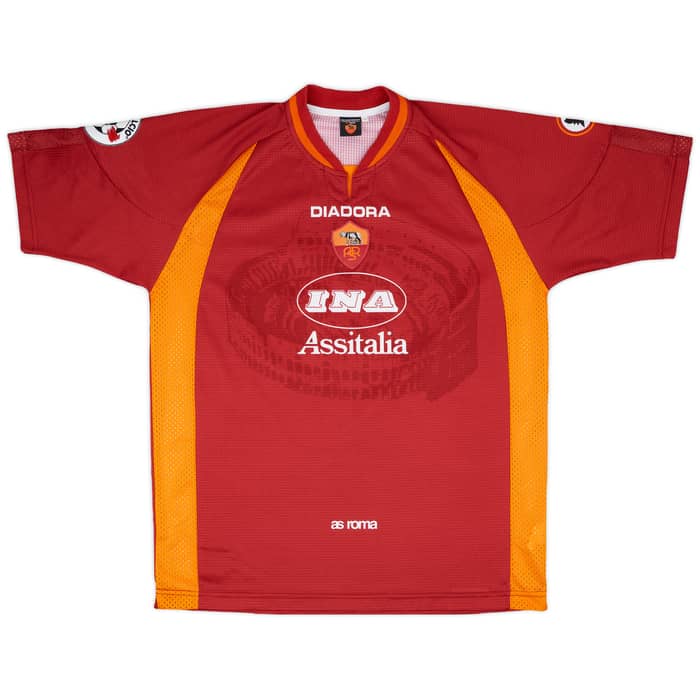 1997-98 Roma Match Issue Home Shirt Tommasi #17