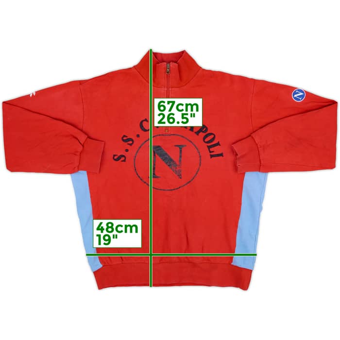 2000-01 Napolia Diadora 1/4 Zip Sweat Top - 8/10 - (XL.Boys)