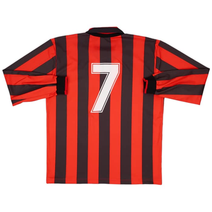 1991-92 AC Milan Home L/S Shirt #7 - 8/10 - (XL)