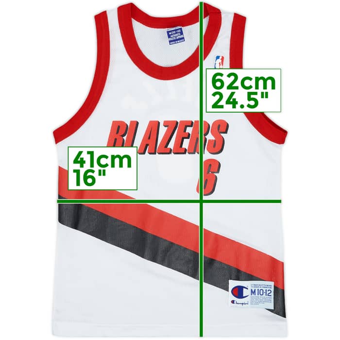 1998-02 Portland Trail Blazers Wells #6 Champion Home Jersey - 9/10 - (M.Boys)