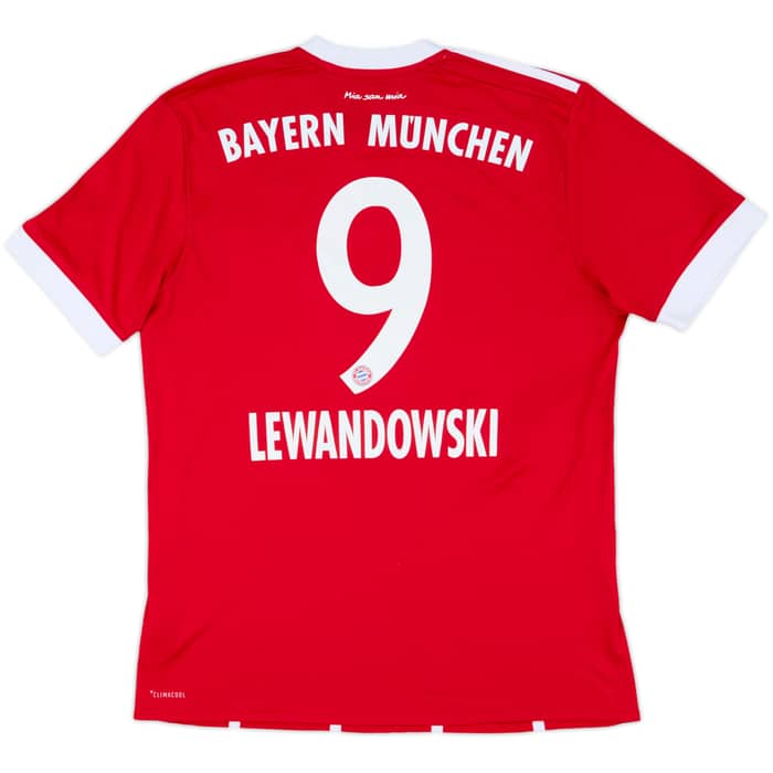 2017-18 Bayern Munich Home Shirt Lewandowski #9 - 7/10 - (M)