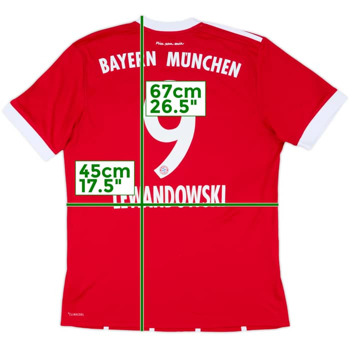 2017-18 Bayern Munich Home Shirt Lewandowski #9 - 7/10 - (M)