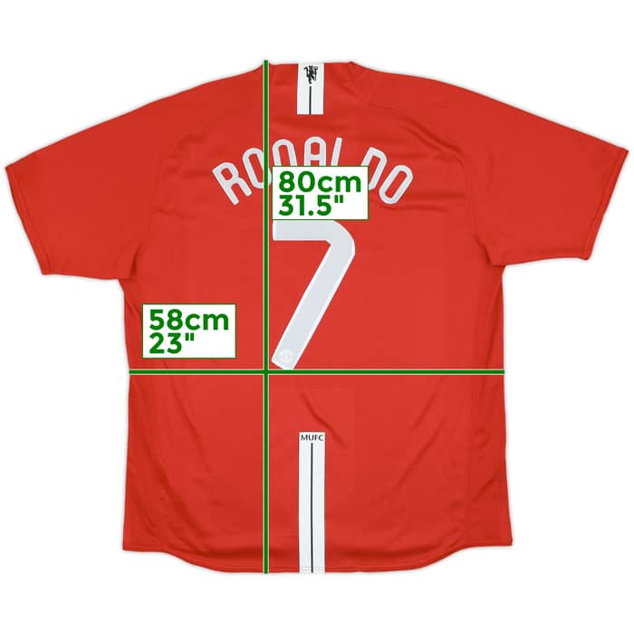 2007-09 Manchester United Home Shirt Ronaldo #7 - 8/10 - (XL)