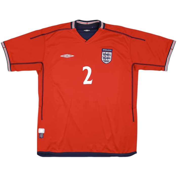 2002-04 England Away Shirt G.Neville #2 - 8/10 - (XL)