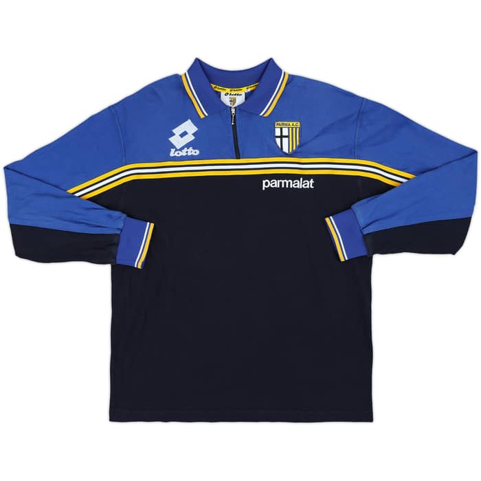 1998-99 Parma Lotto 1/4 Zip L/S Polo Shirt - 8/10 - (XL)