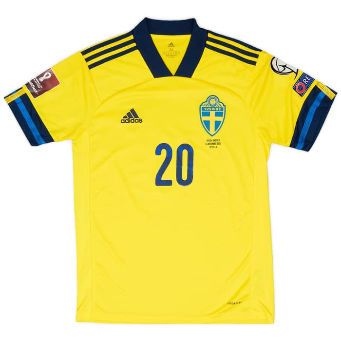 2021 Sweden Match Issue Home Shirt Olsson #20