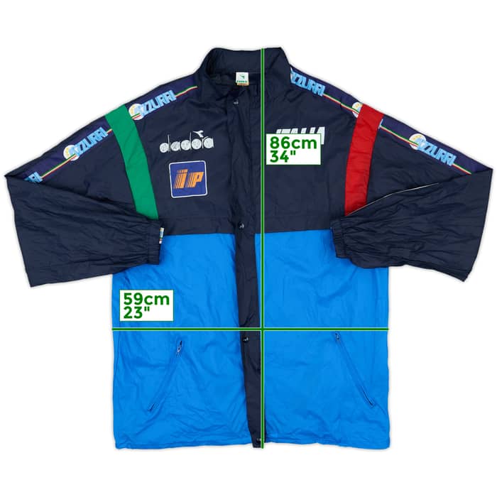 1990-92 Italy Diadora Hooded Track Jacket - 8/10 - (XL)