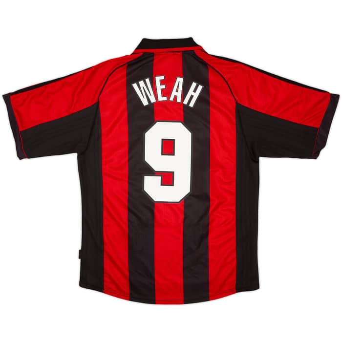 1998-00 AC Milan Home Shirt Weah #9 - 8/10 - (M)