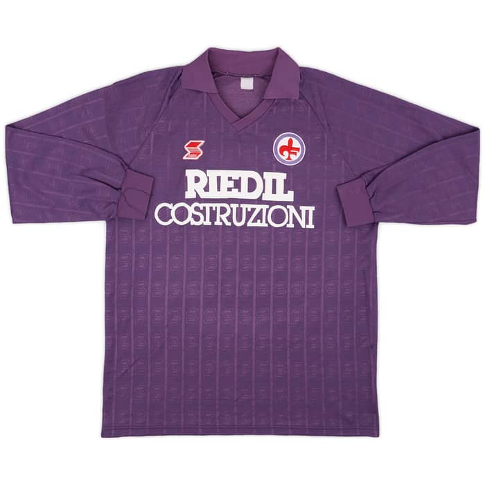1988-90 Fiorentina Match Issue Home L/S Shirt #4