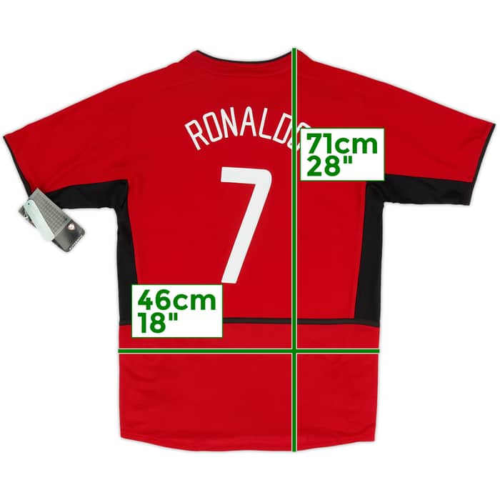 2002-04 Manchester United Home Shirt Ronaldo #7 (L.Boys)