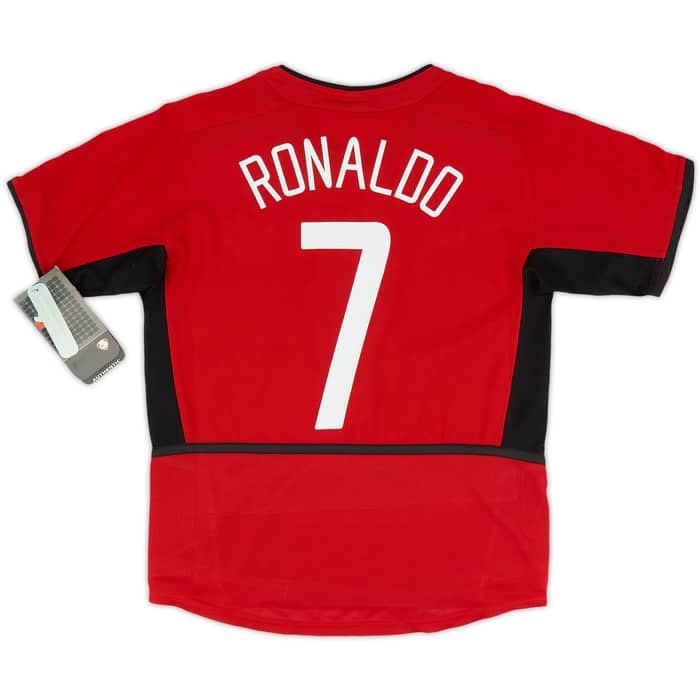 2002-04 Manchester United Home Shirt Ronaldo #7 (XS.Boys)