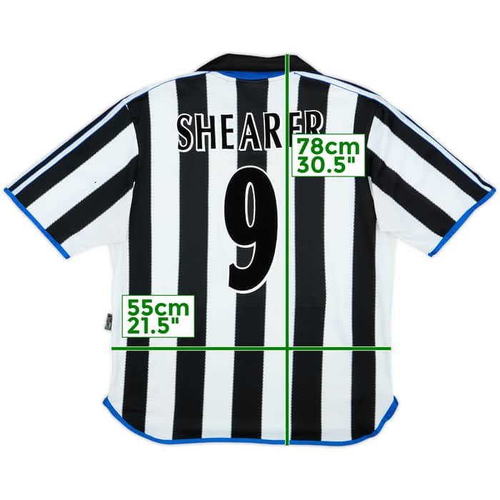 1999-00 Newcastle Home Shirt Shearer #9 - 6/10 - (L)