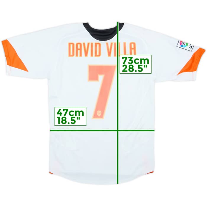 2005-06 Valencia Home Shirt David Villa #7 - 7/10 - (S)