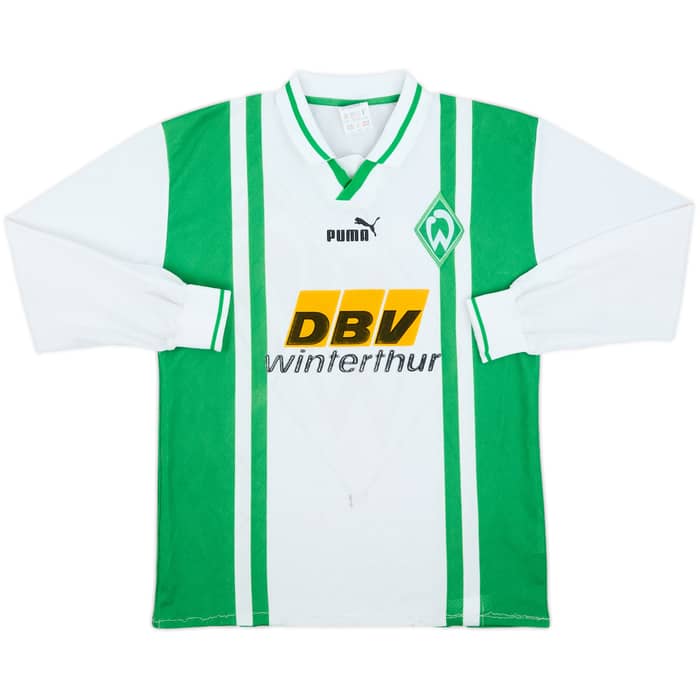 1996-97 Werder Bremen Home L/S Shirt Herzog #18 - 6/10 - (XS)