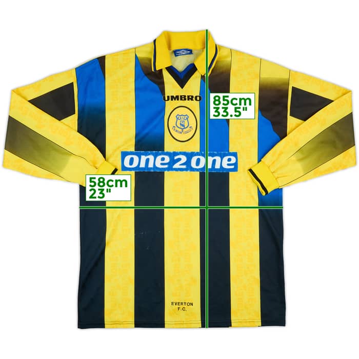 1997-98 Everton Match Issue Away L/S Shirt #10