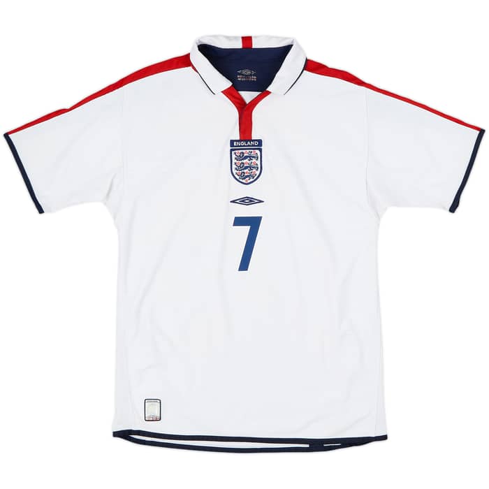 2003-05 England Home Shirt Beckham #7 - 6/10 - (M)