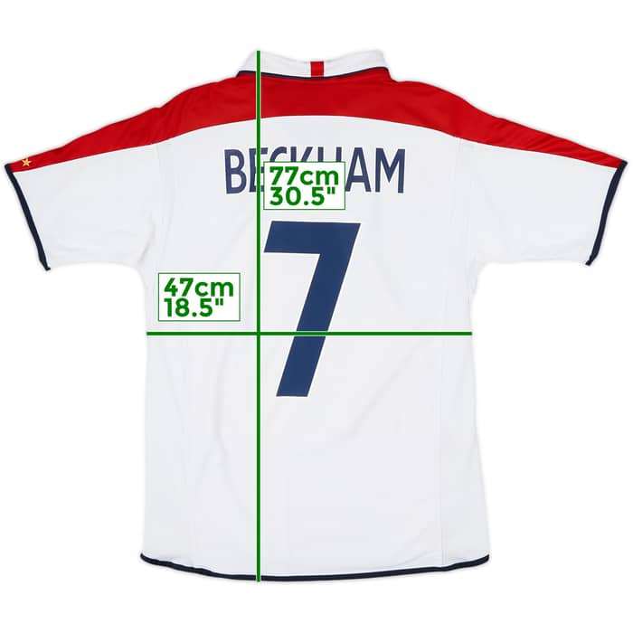 2003-05 England Home Shirt Beckham #7 - 6/10 - (M)