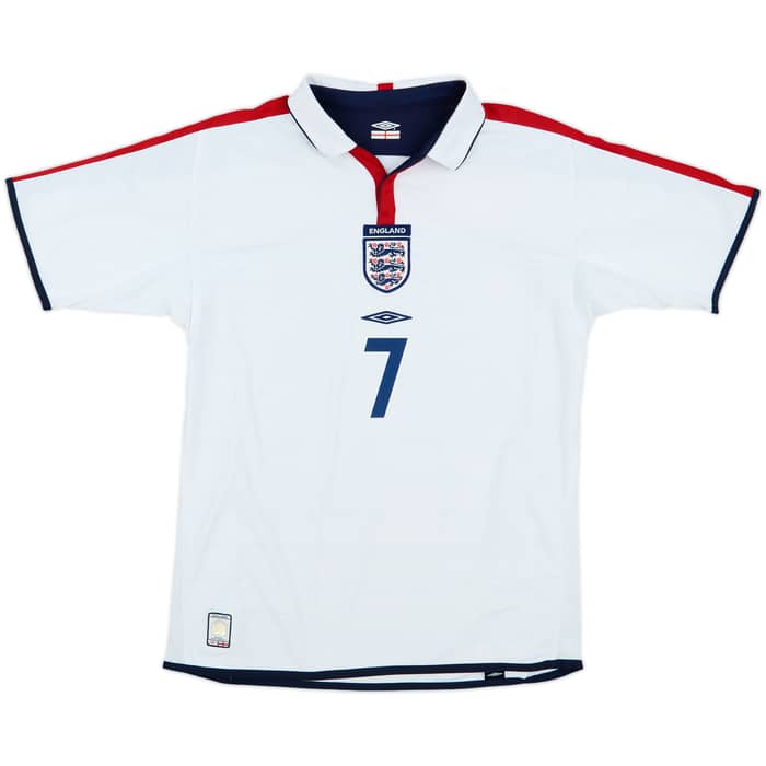 2003-05 England Home Shirt Beckham #7 - 7/10 - (M)