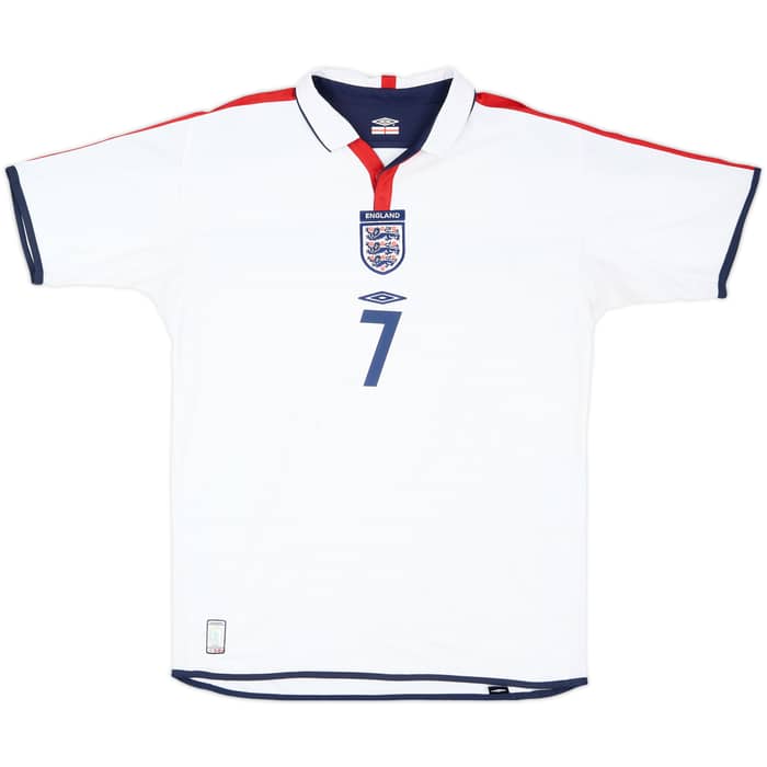 2003-05 England Home Shirt Beckham #7 - 6/10 - (L)