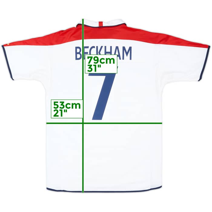 2003-05 England Home Shirt Beckham #7 - 6/10 - (L)