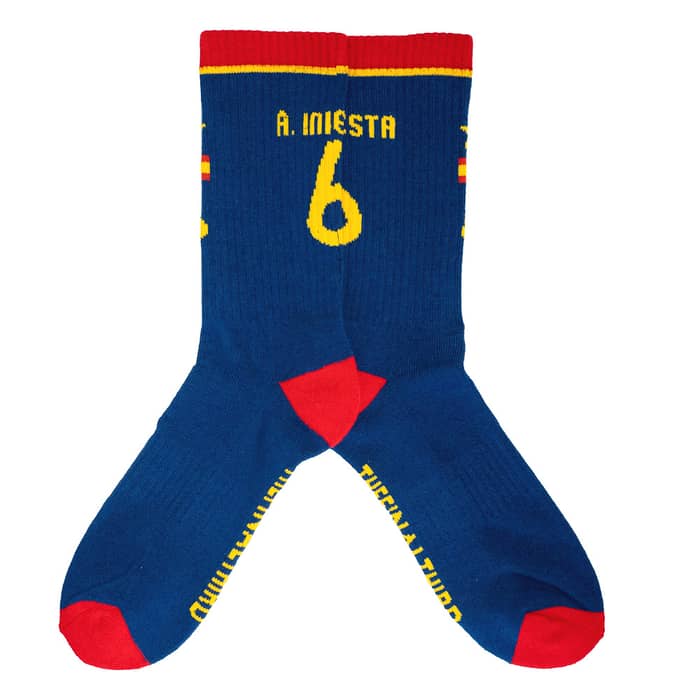 2010-11 Spain Iniesta #6 Away Crew Socks