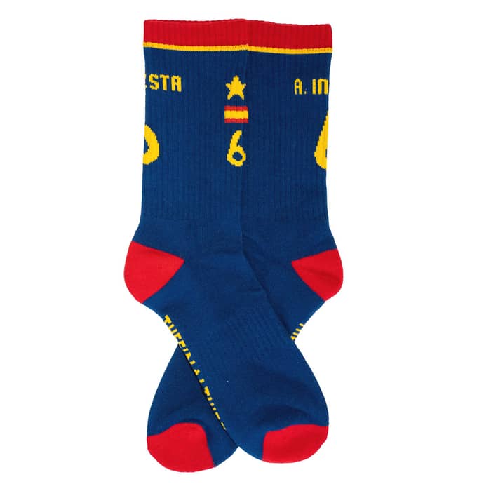 2010-11 Spain Iniesta #6 Away Crew Socks