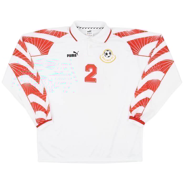 1998 Belarus Match Worn Home Shirt #2 (Yakhimovich)