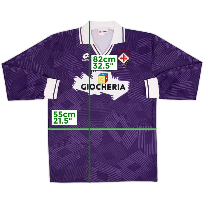 1991-92 Fiorentina Home L/S Shirt - 9/10 - (XL)