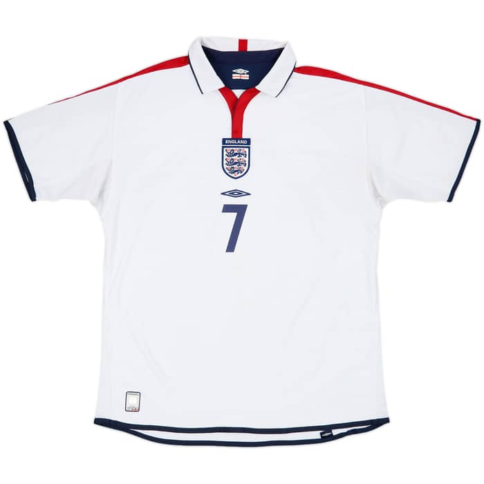 2003-05 England Home Shirt Beckham #7 - 6/10 - (XL)