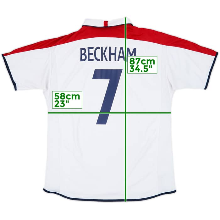 2003-05 England Home Shirt Beckham #7 - 6/10 - (XL)