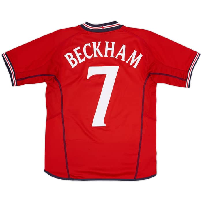 2002-04 England Away Shirt Beckham #7 - 8/10 - (S)