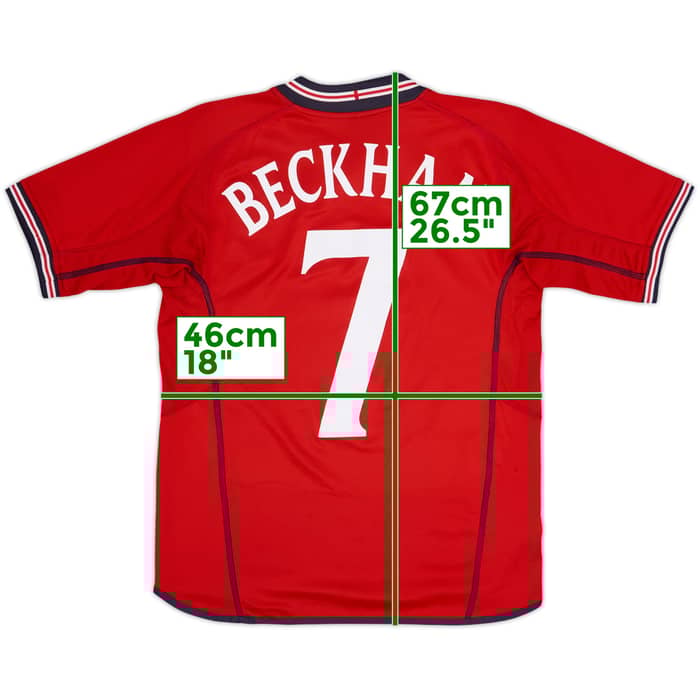 2002-04 England Away Shirt Beckham #7 - 8/10 - (S)