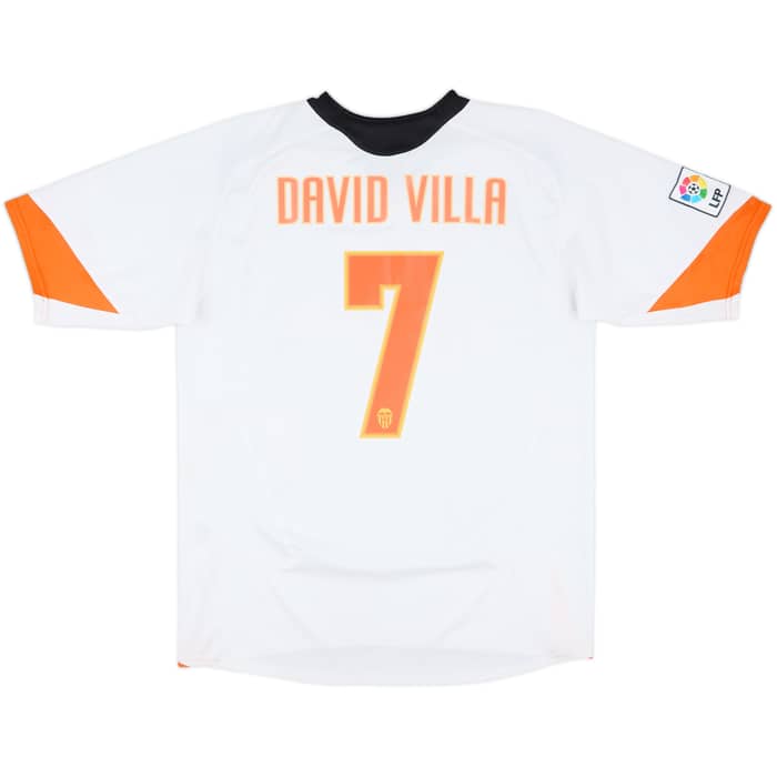 2005-06 Valencia Home Shirt David Villa #7 - 7/10 - (L)