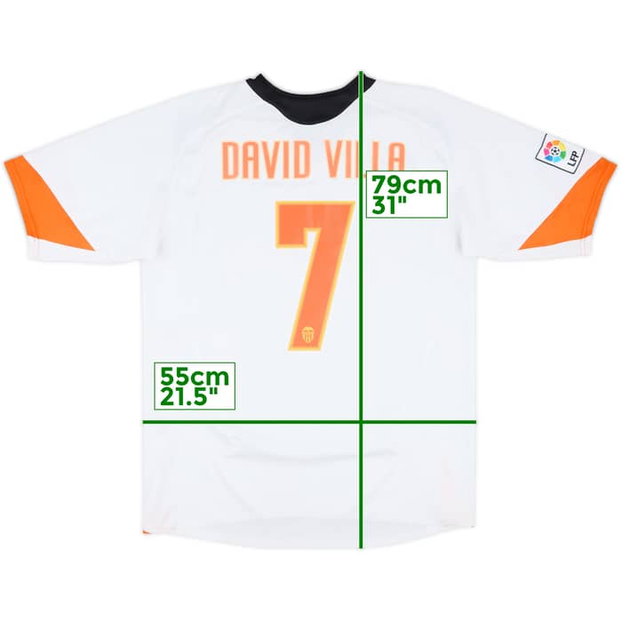 2005-06 Valencia Home Shirt David Villa #7 - 7/10 - (L)