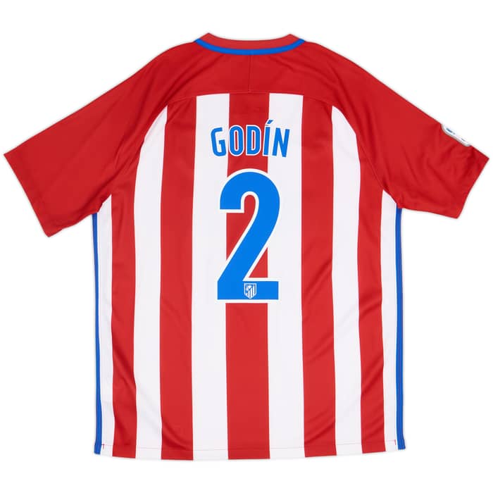 2016-17 Atletico Madrid Maillot Domicile Godin #2 - 6/10 - (L)