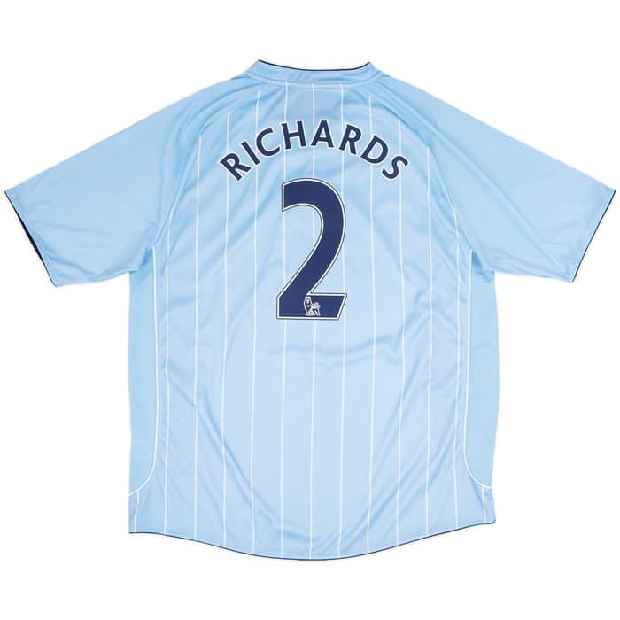 2007-08 Manchester City Home Shirt Richards #2 - 8/10 - (XL)